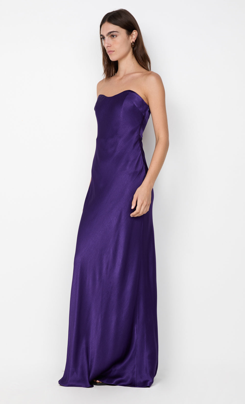 CINDER STRAPLESS MAXI DRESS - DEEP PURPLE