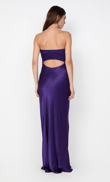 women's dark purple strapless dress for the club Coco Maxi - US 14 Fabulousness comes easy when you have a charming look like the Lulus Luxe Favorite Dark Purple Strapless Ruched Maxi Dress Ibtom Castle Women's 3/4 Sleeve