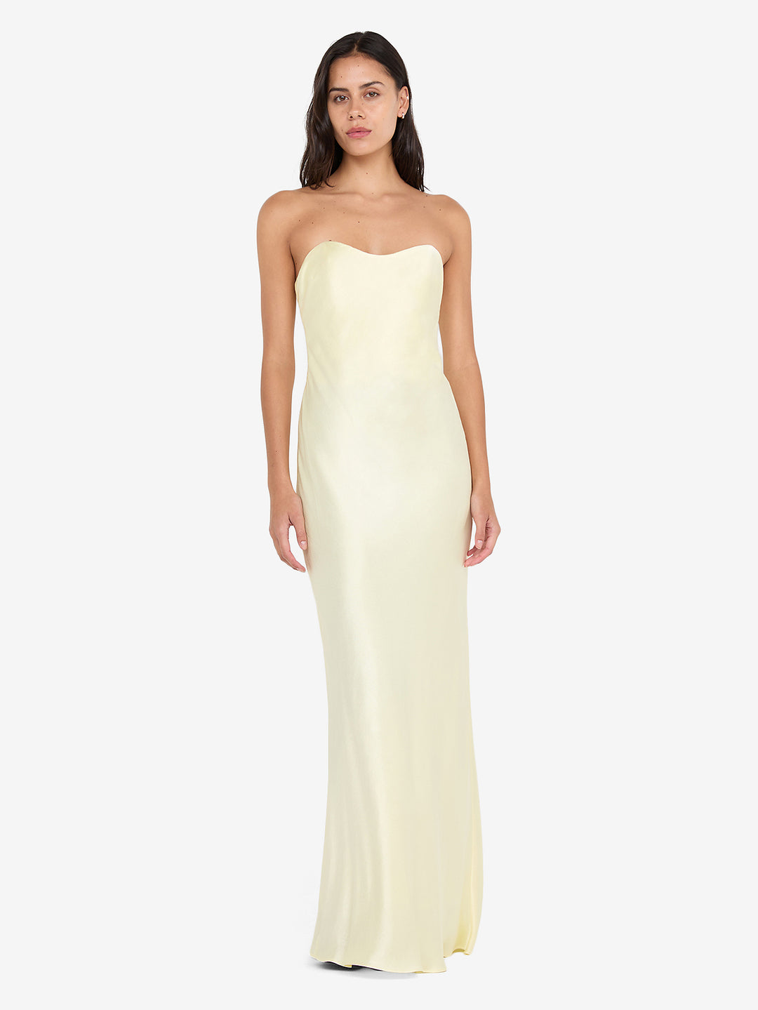 CINDER STRAPLESS MAXI DRESS - ICE YELLOW