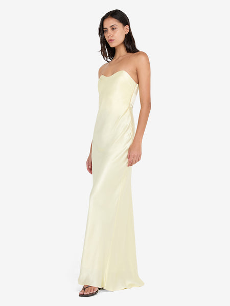 bec and bridge yellow strapless dress CINDER STRAPLESS MAXI DRESS