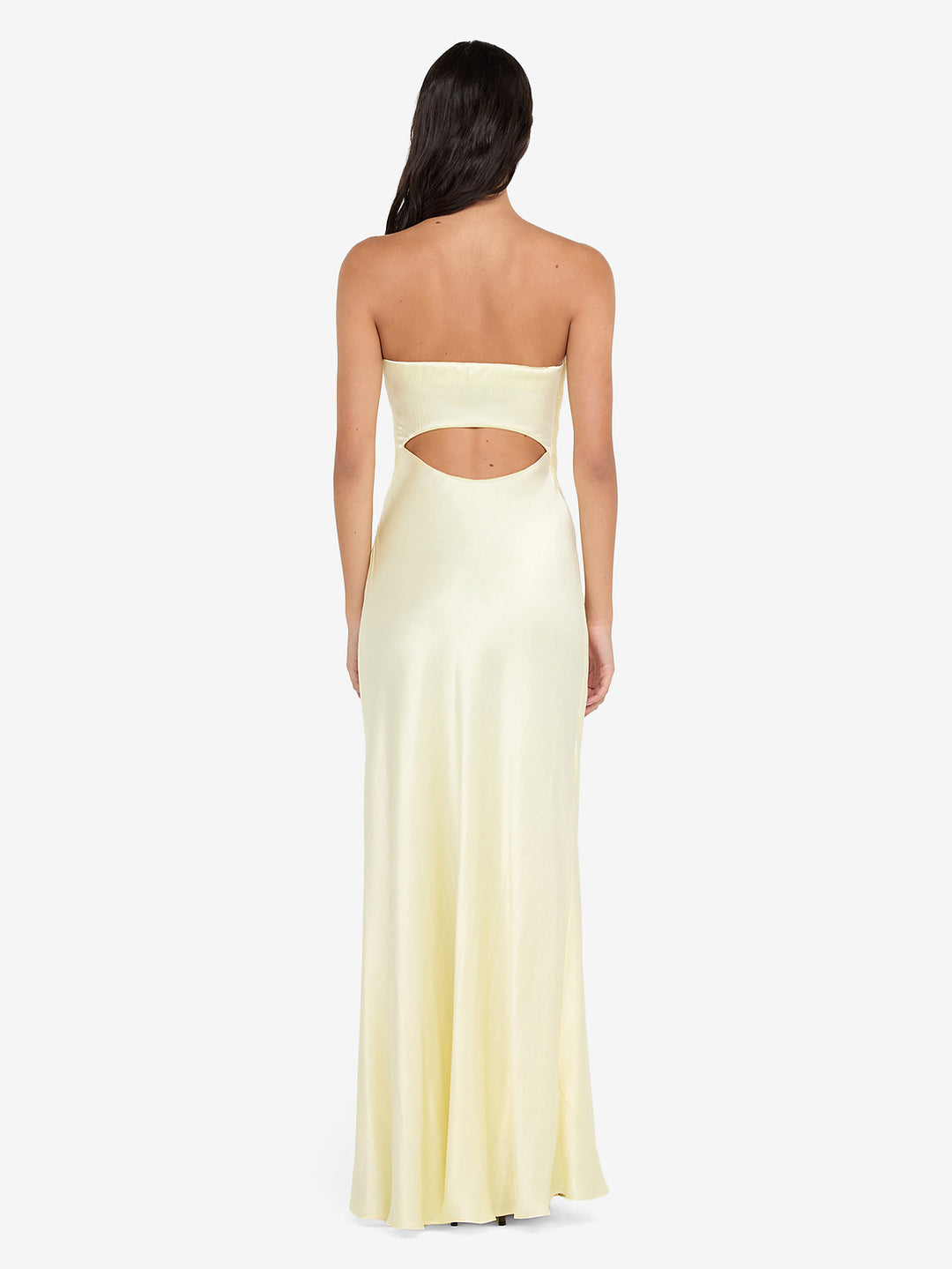 CINDER STRAPLESS MAXI DRESS - ICE YELLOW