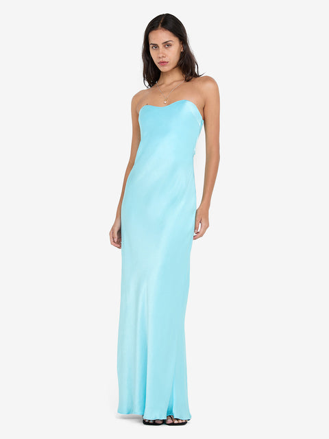 CINDER STRAPLESS MAXI DRESS - TURQUOISE