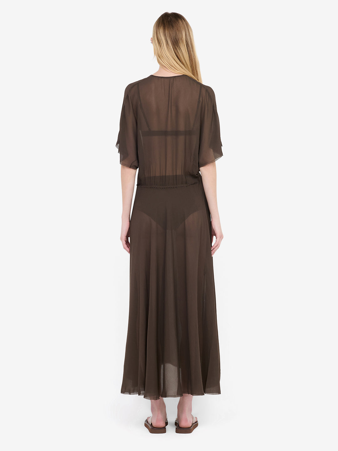 CASCADE MAXI DRESS - DARK CHOCOLATE