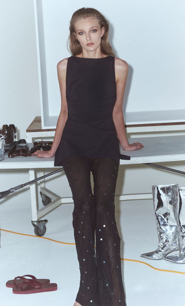 DOMENIC BOATNECK TOP - BLACK