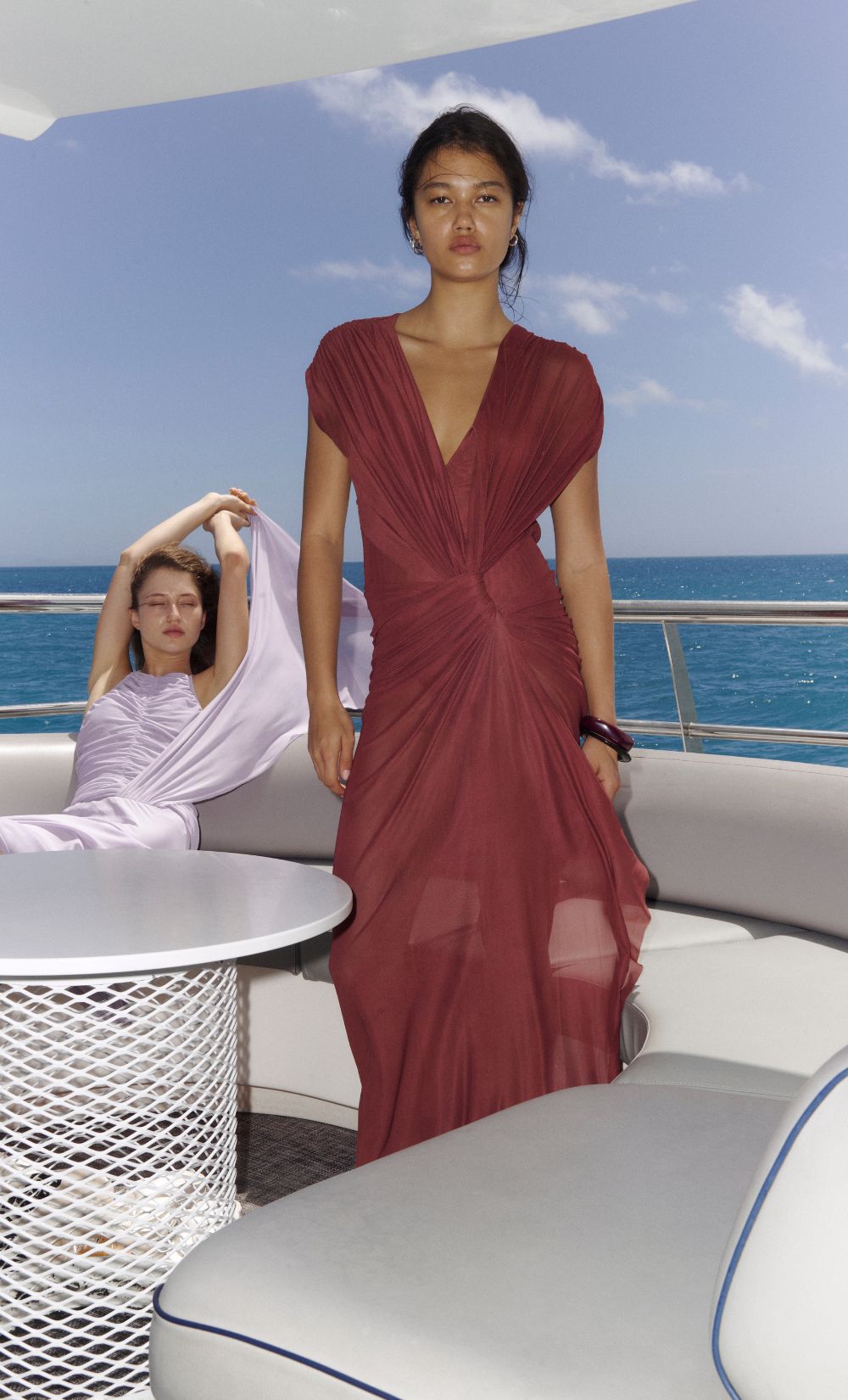 LEIA DRAPE MAXI DRESS - RUST