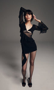 FISHNET STOCKING - BLACK/BLACK