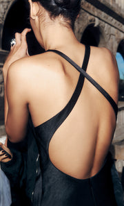 THE DREAMER V NECK DRESS - BLACK