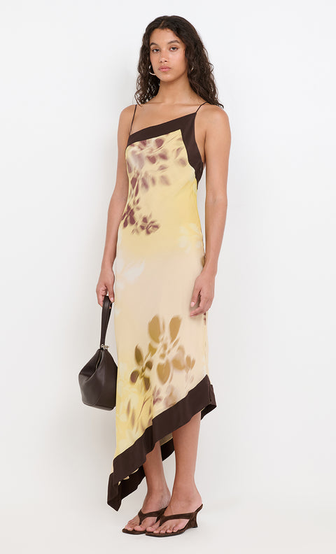 BLAISE ASYM MIDI DRESS - PALMERA FLORAL