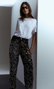 KINSLEY SEQUIN PANT - CHARCOAL SILVER