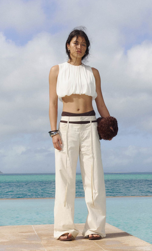 AZULA WIDE LEG PANT - STONE/GREY