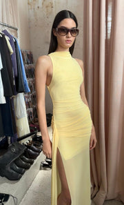 BLAINE DRAPE MAXI DRESS - BUTTER