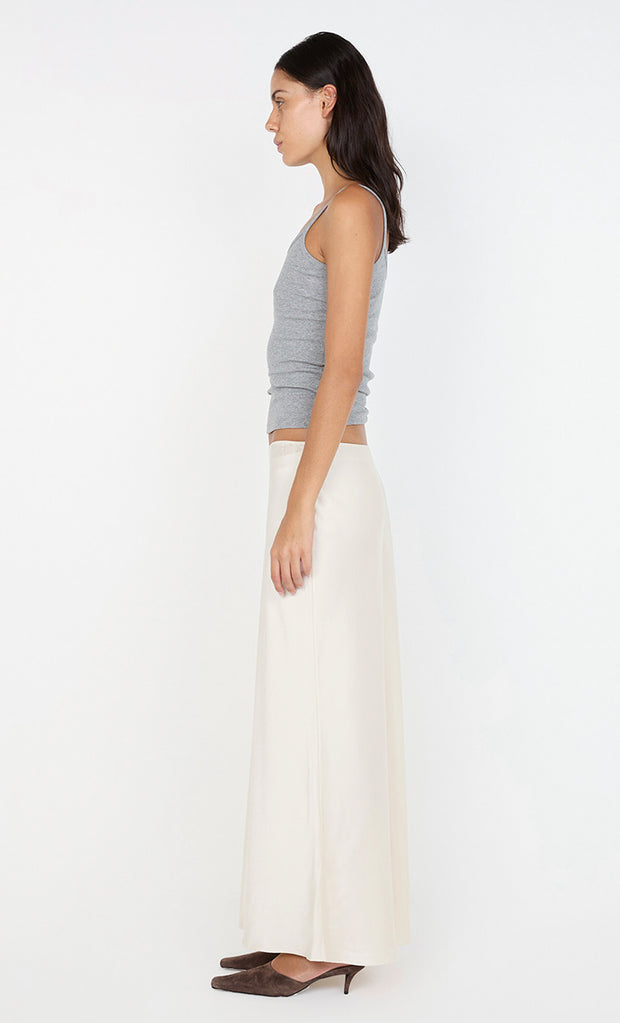 SILK BIAS MAXI SKIRT - CREAM
