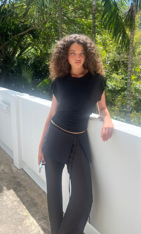 MARALIA OVERLAY PANT - BLACK