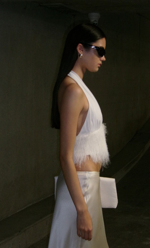 FINLEY HALTER TOP - WHITE