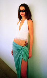FINLEY HALTER TOP - WHITE