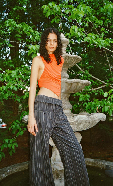 ROMI PANT - BLACK/IVORY STRIPE