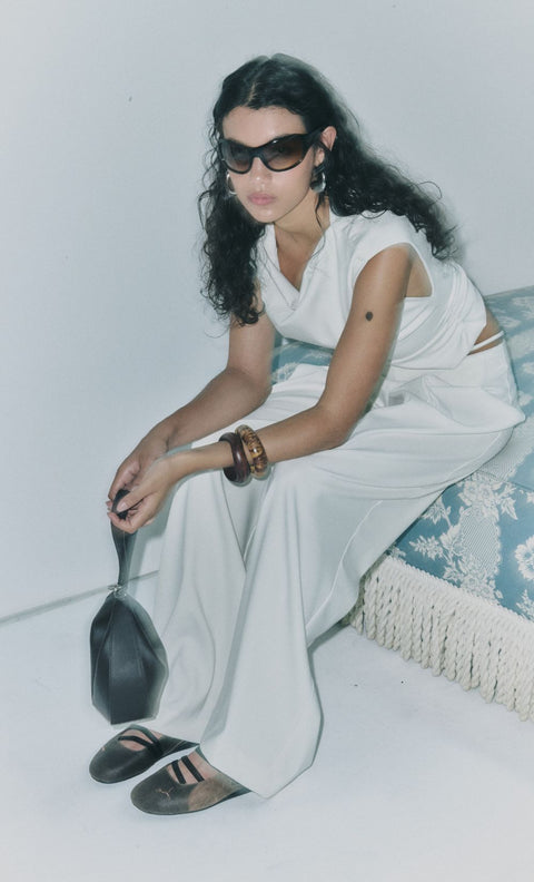 DEVYN BEADED PANT - CREAM