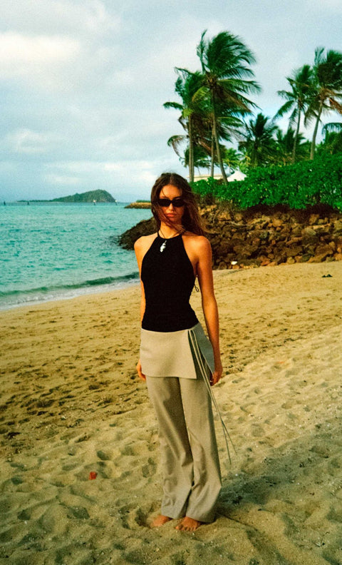 TAMSYN OVERLAY PANT - CEMENT