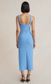 IRIS MIDI DRESS - MALIBU BLUE