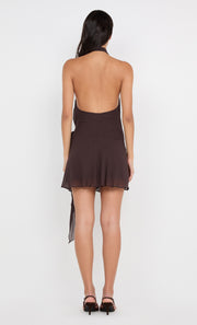 CELYSE MINI DRESS - DARK CHOCOLATE