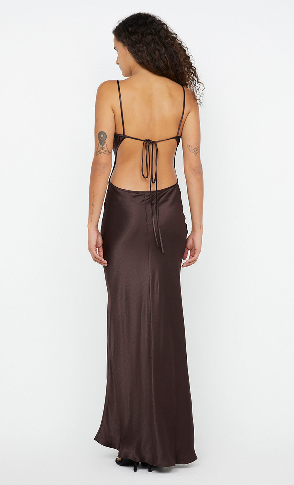 SOL TIE MAXI DRESS - DARK CHOCOLATE