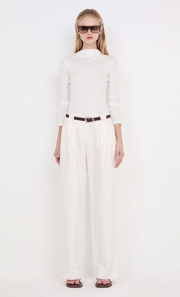 ELLEN PLEAT PANT - IVORY