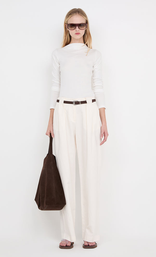 ELLEN PLEAT PANT - IVORY