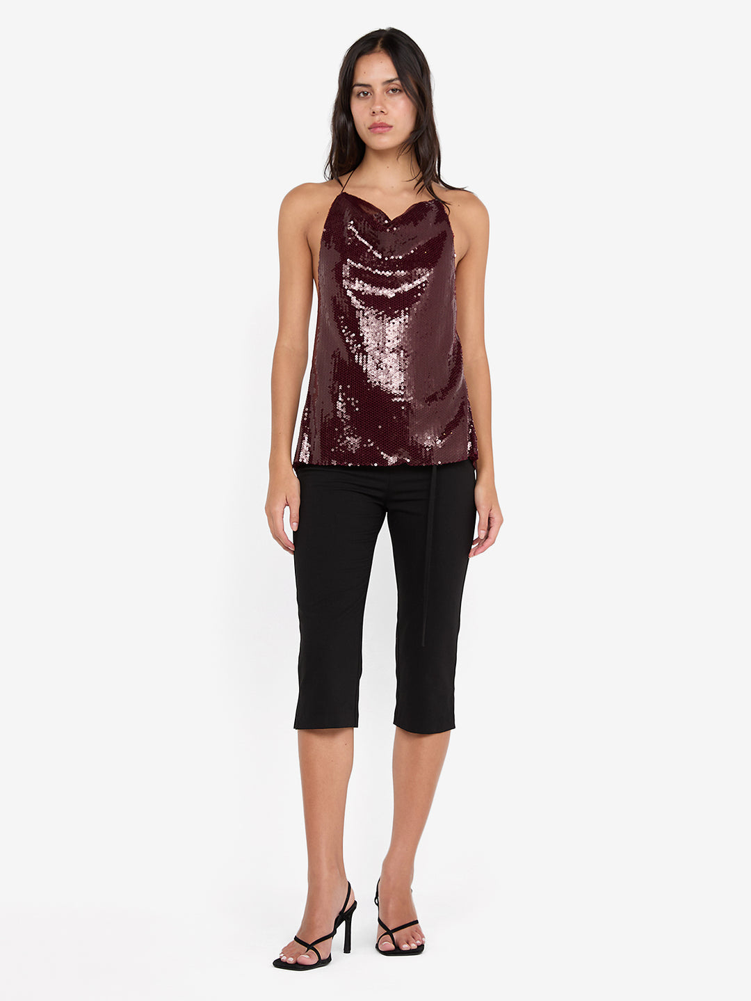 CELESTIA COWL TOP - PLUM