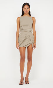 SLOAN BUBBLE MINI DRESS - TAUPEE