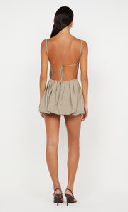 SLOAN BUBBLE MINI DRESS - TAUPEE