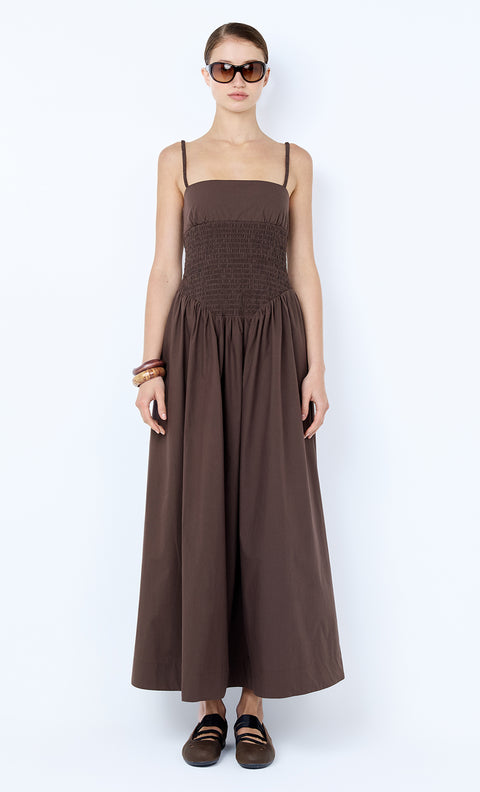 MARCELINE MAXI DRESS - DARK CHOCOLATE