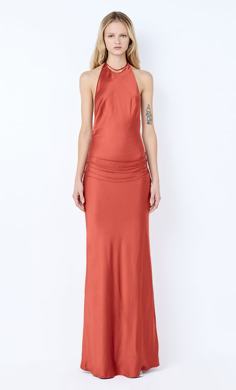 QUENTIN RACER MAXI DRESS - PAPRIKA