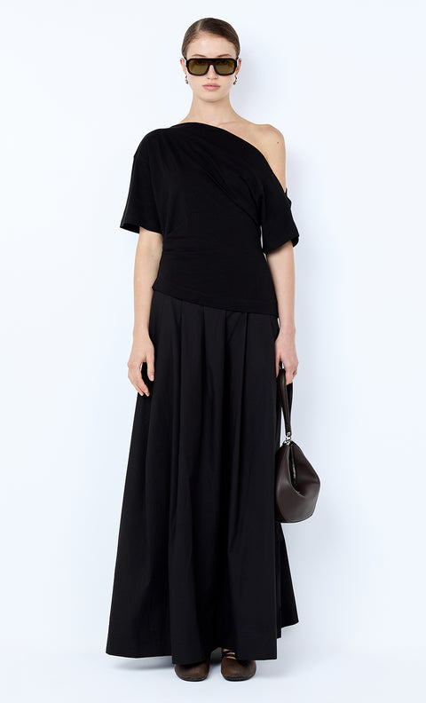 CHANTAL OFFSHOULDER MAXI DRESS - BLACK