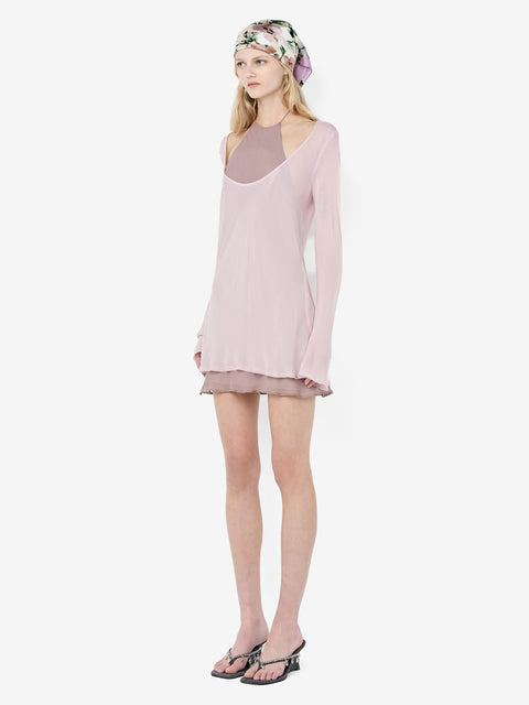 AUGUSTIN LAYERED MINI DRESS - MAUVE/MAUVE SMOKE