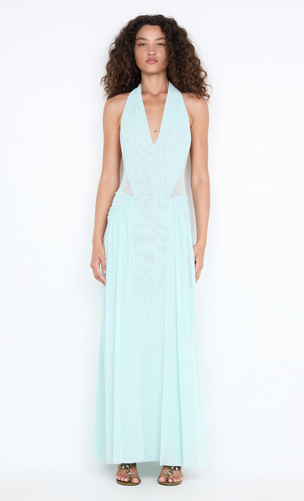 JUNIPER HALTER MAXI DRESS - SPEARMINT