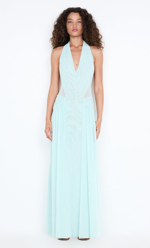 JUNIPER HALTER MAXI DRESS - SPEARMINT