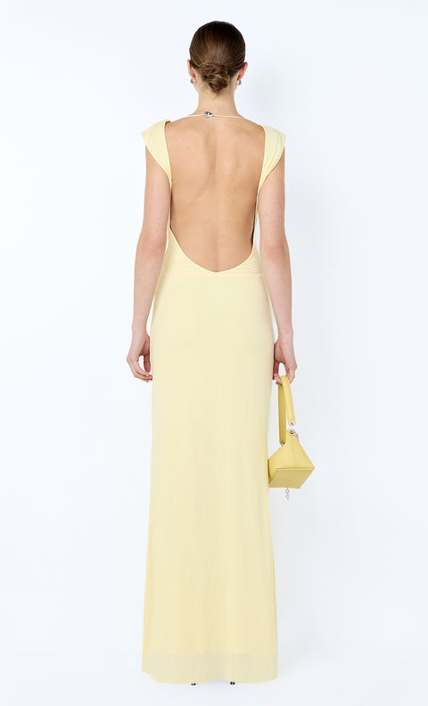 BRIGITTE COWL NECK MAXI DRESS - ICE YELLOW
