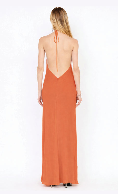 SABRINA DRAPE MAXI DRESS - PERSIMMON