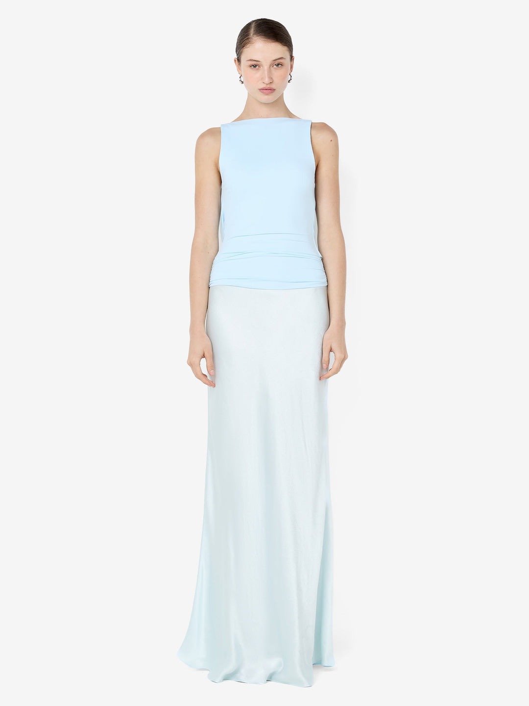 MIRABELLE COWL NECK MAXI DRESS - ARCTIC BLUE