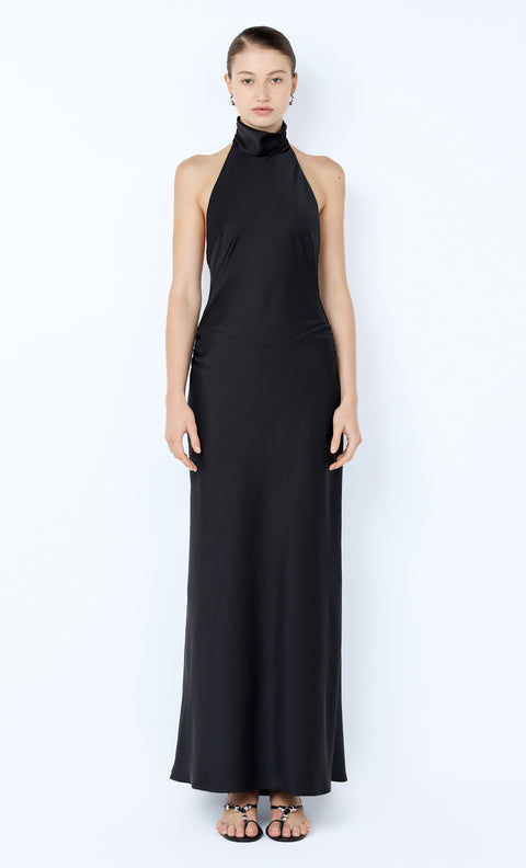 LISETTE HALTER MAXI DRESS - BLACK