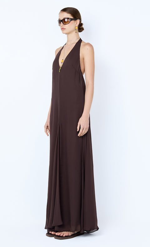 SABRINA TRAPEZE DRESS - DARK CHOCOLATE