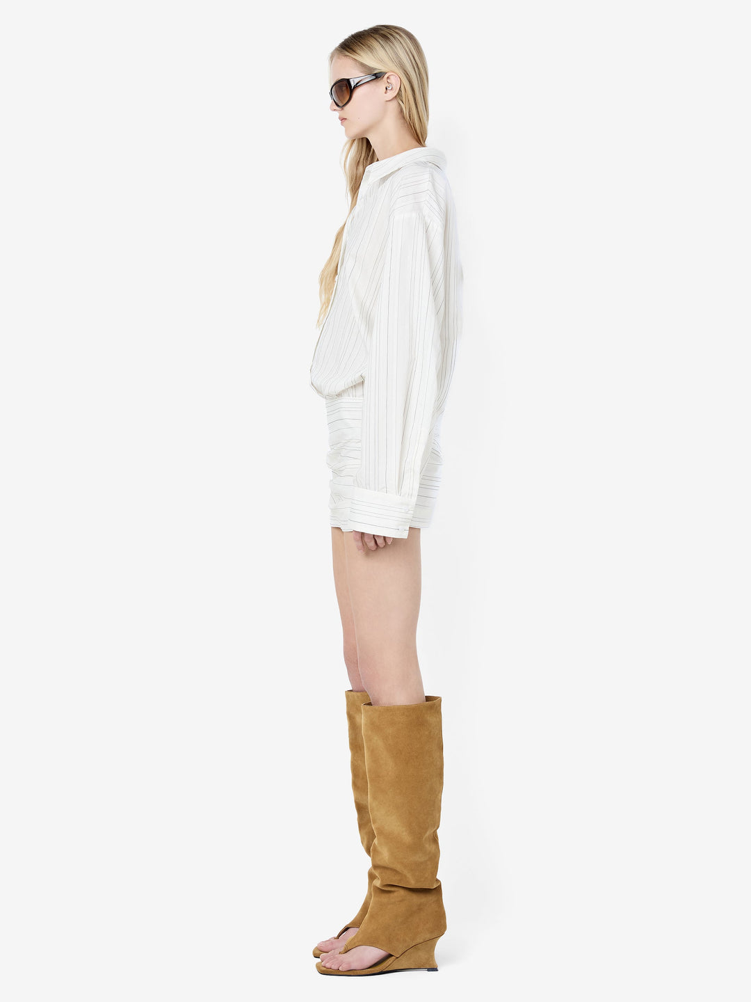 ROMI LONG SLEEVE MINI DRESS - IVORY/BLACK STRIPE 12 ROMI LONG SLEEVE MINI DRESS - IVORY/BLACK STRIPE 12