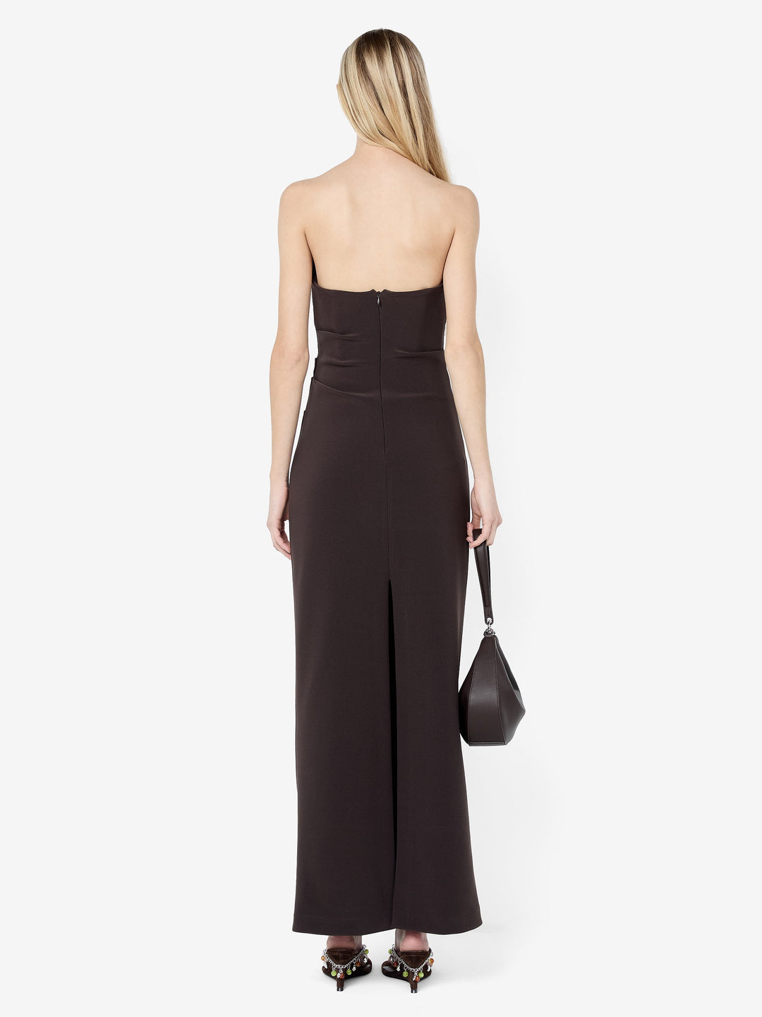 LIOR STRAPLESS DRESS - ESPRESSO