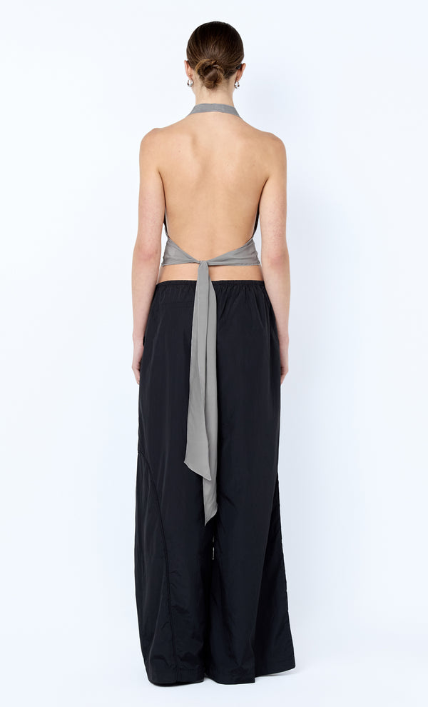 CHATEAU HALTER TOP - SLATE GREY/IVORY