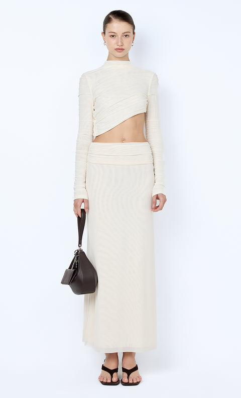 BRENNA PINTUCK TOP - SNOW