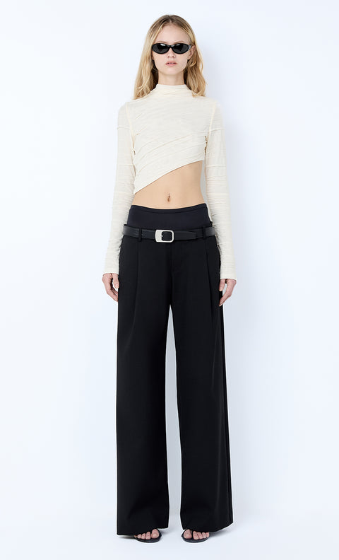 MIRREN CONTRAST PANT - BLACK
