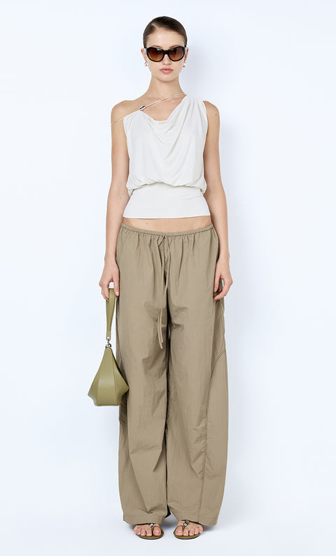 BRIGITTE COWL ASYM TOP - SNOW