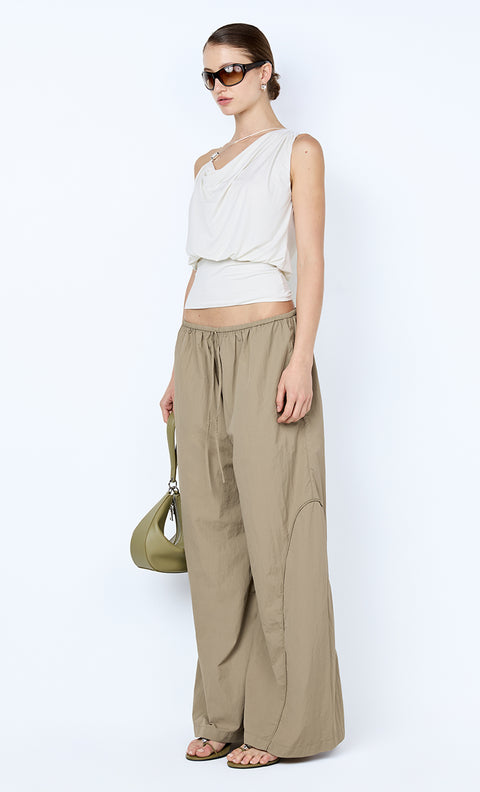 BRIGITTE COWL ASYM TOP - SNOW