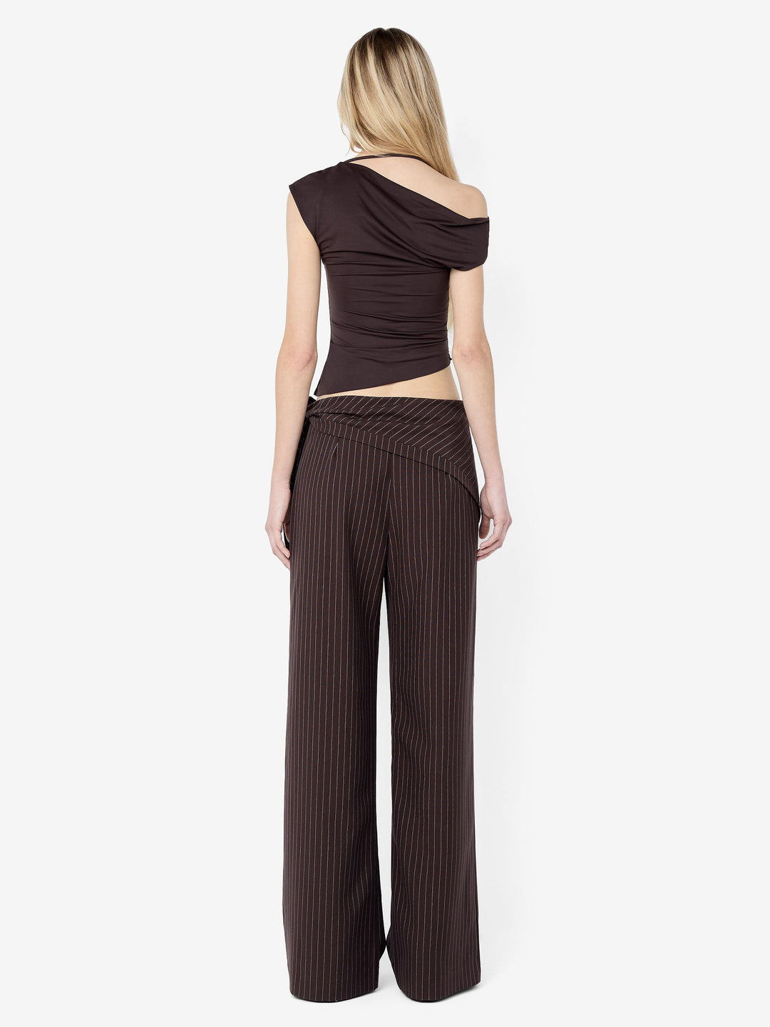 ANDRE OVERLAY PANT - CHOC PINSTRIPE