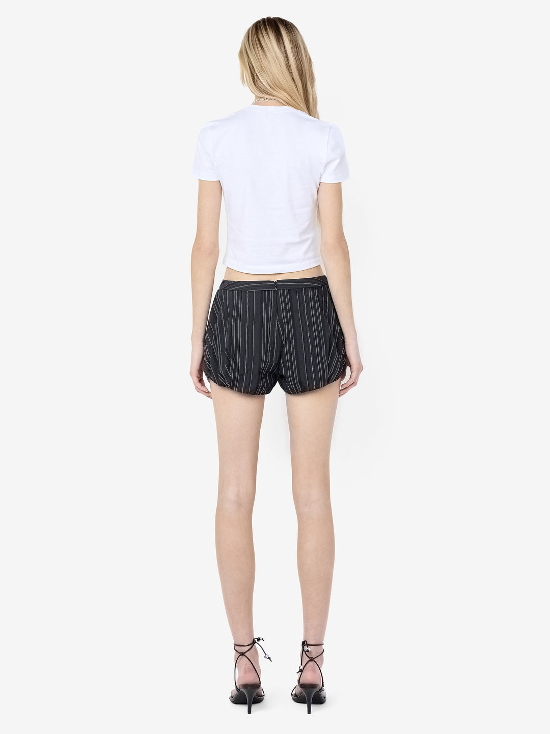 ROMI SHORT - BLACK/IVORY STRIPE